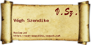 Végh Szendike névjegykártya